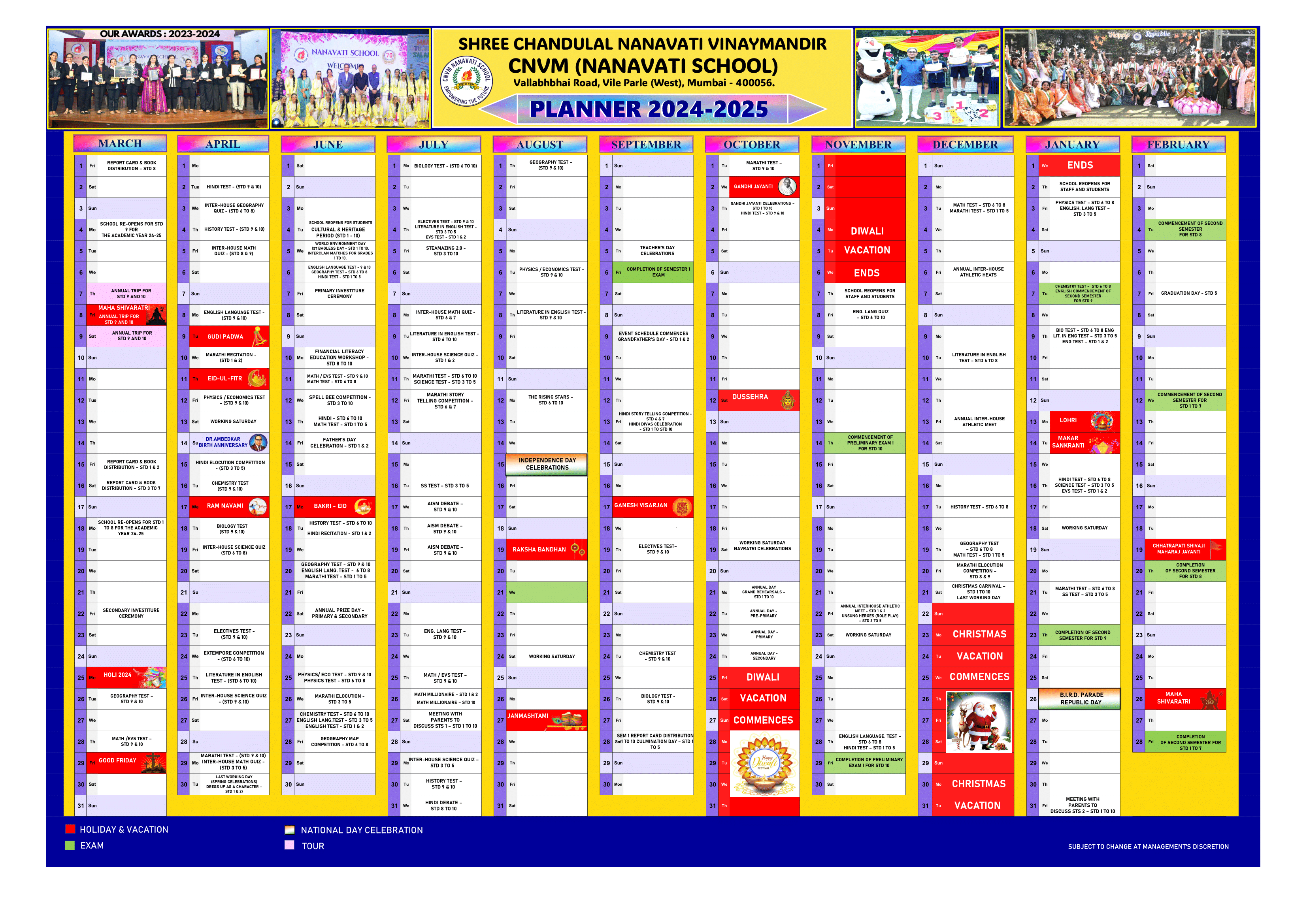 Primary-Secondary School Planner 2024-25